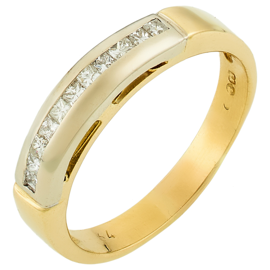 Кольцо из комбинированного золота 750 пробы c 11 бриллиантами, Л48067136 за 29600