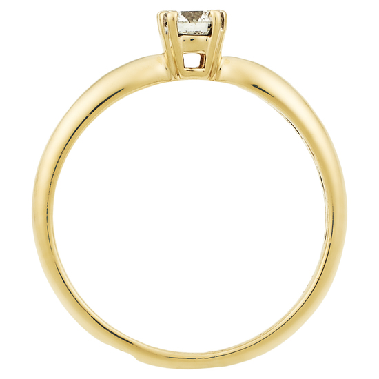 Кольцо из желтого золота 585 пробы c 1 бриллиантом, Л29122326 за 20100