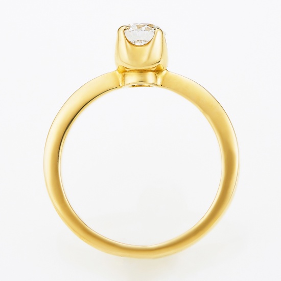 Кольцо из желтого золота 750 пробы c 1 бриллиантом, Л29089461 за 116360