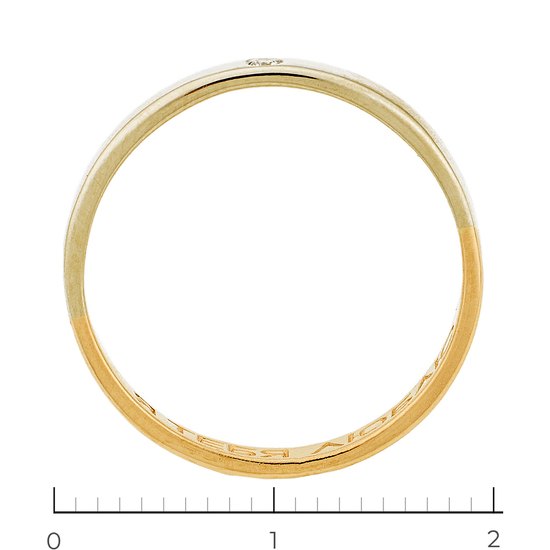 Кольцо обручальное из комбинированного золота 585 пробы c 1 бриллиантом, Л30132922 за 10140