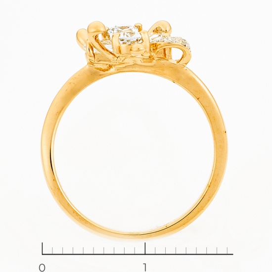 Кольцо из комбинированного золота 585 пробы c 4 бриллиантами и 4 топазами, Л62013293 за 9950