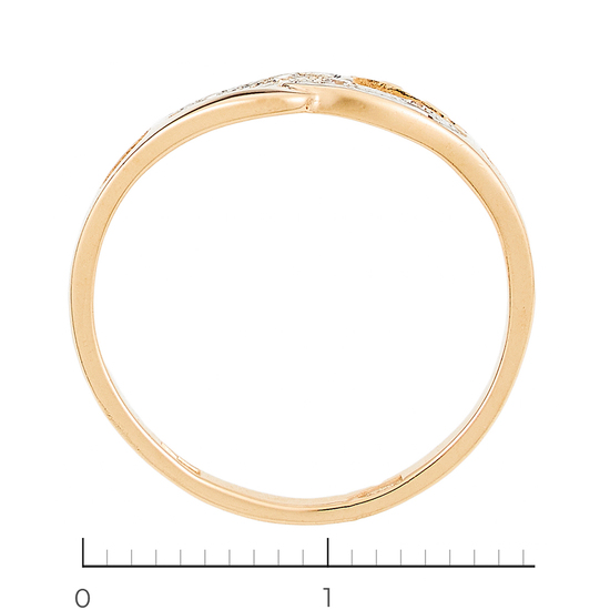 Кольцо из комбинированного золота 585 пробы c фианитами, Л48067307 за 6720