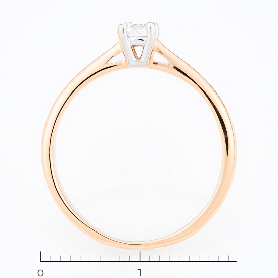 Кольцо из комбинированного золота 585 пробы c 1 бриллиантом, Л04074291 за 15950