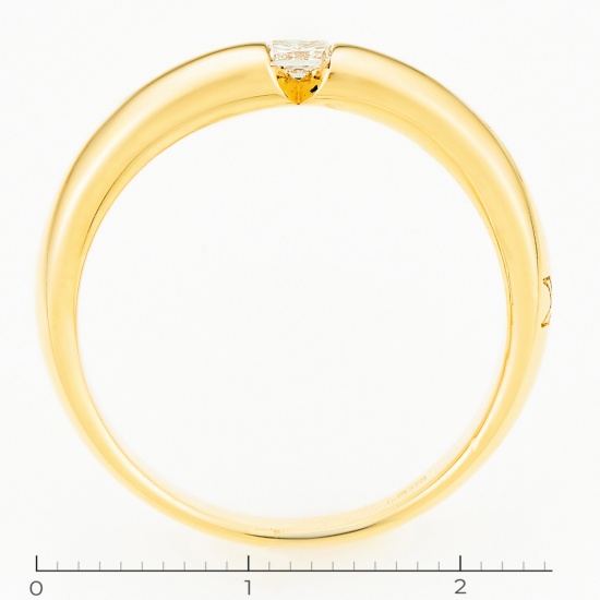 Кольцо из желтого золота 750 пробы c 1 бриллиантом, Л63017150 за 95500