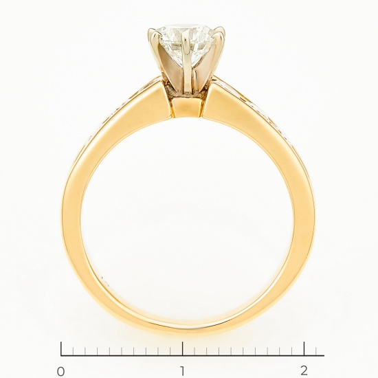 Кольцо из комбинированного золота 585 пробы c 7 бриллиантами, Л06106704 за 234000