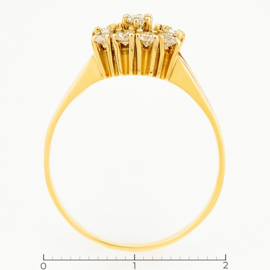 Кольцо из желтого золота 750 пробы c 9 бриллиантами, Л37047678 за 39200