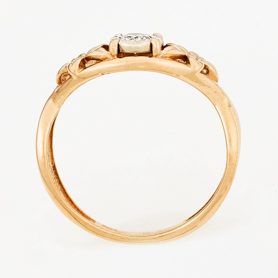 Кольцо из комбинированного золота 585 пробы c 3 бриллиантами, Л06155307 за 10125