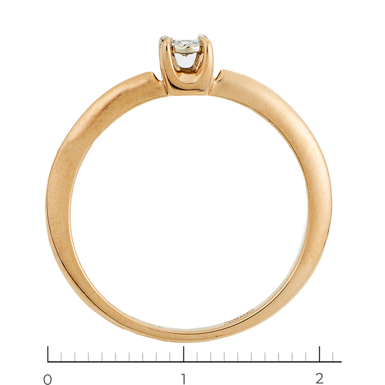 Кольцо из комбинированного золота 585 пробы c 1 бриллиантом, Л33086365 за 7740