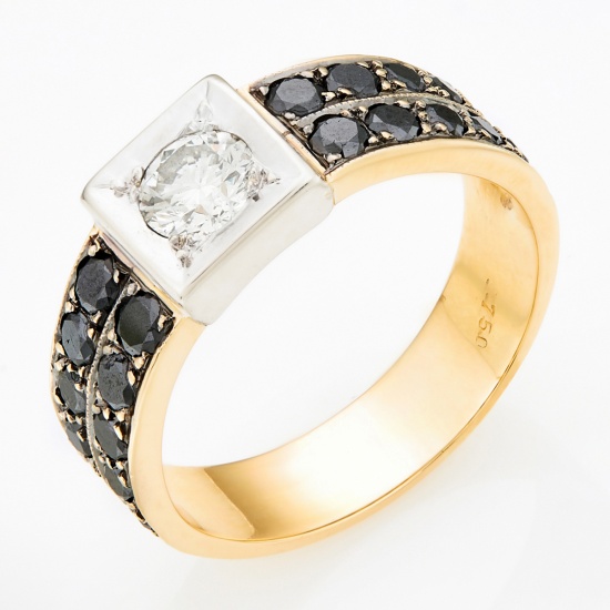 Кольцо из комбинированного золота 750 пробы c 21 бриллиантами, Л41002923 за 174450