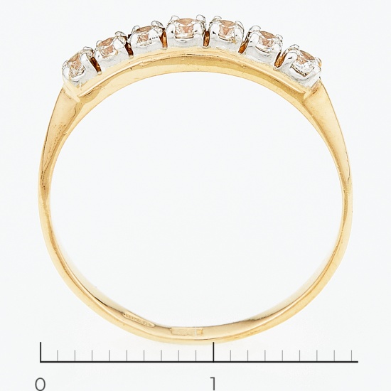 Кольцо из комбинированного золота 585 пробы c фианитами, Л35057301 за 6360