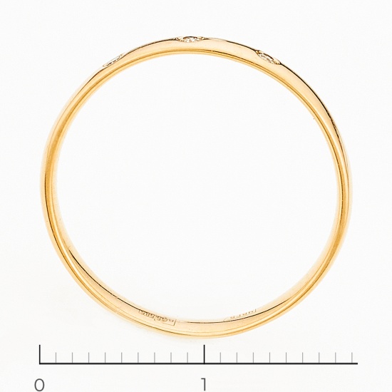 Кольцо обручальное из красного золота 585 пробы c 3 бриллиантами, Л73016934 за 6975