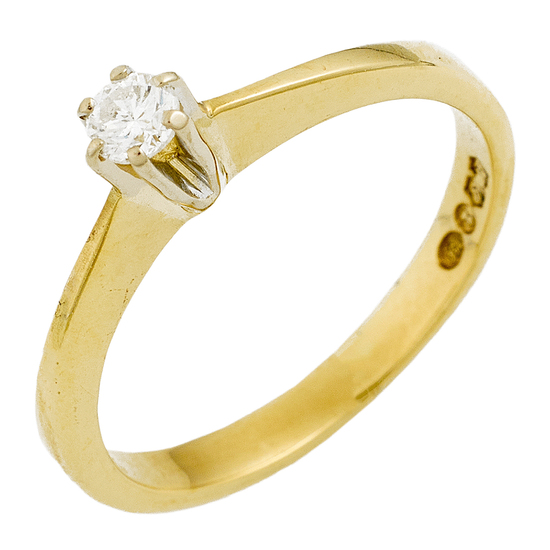 Кольцо из желтого золота 750 пробы c 1 бриллиантом, Л16148656 за 11160