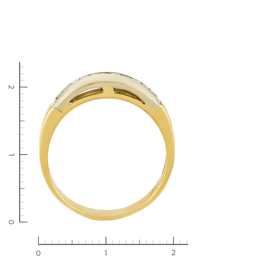 Кольцо из комбинированного золота 750 пробы c 11 бриллиантами, Л48067136 за 29600
