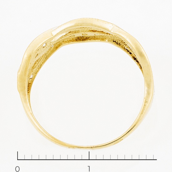 Кольцо из желтого золота 585 пробы c фианитами, Л46080640 за 10080
