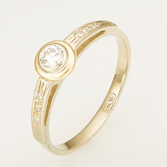 Кольцо из комбинированного золота 750 пробы c 7 бриллиантами, Л43045540 за 26760