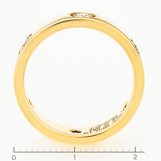 Кольцо из желтого золота 750 пробы c 6 бриллиантами, Л33081776 за 109000