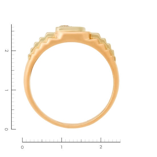 Кольцо из комбинированного золота 585 пробы c 1 бриллиантом, Л24051019 за 85520