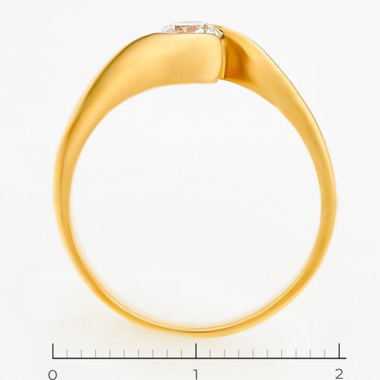 Кольцо из желтого золота 750 пробы c 1 бриллиантом, Л57017902 за 56070