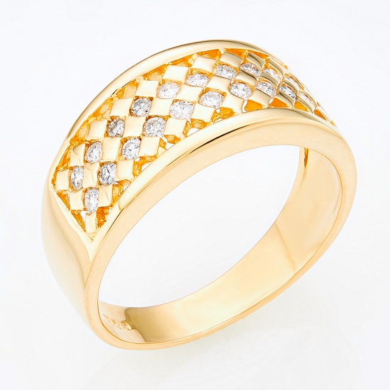 Кольцо из желтого золота 750 пробы c 20 бриллиантами, Л11141153 за 65400