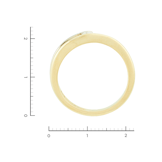 Кольцо из комбинированного золота 585 пробы c 1 бриллиантом, Л61021897 за 21540