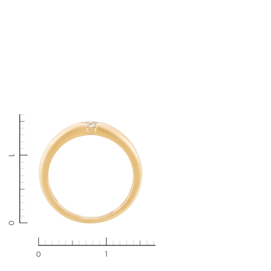 Кольцо из красного золота 585 пробы c 1 бриллиантом, Л25080258 за 13475