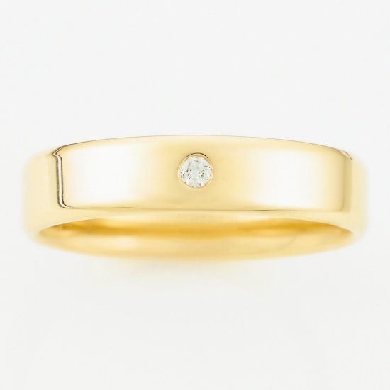 Кольцо из желтого золота 585 пробы c 1 бриллиантом, Л23119307 за 21105
