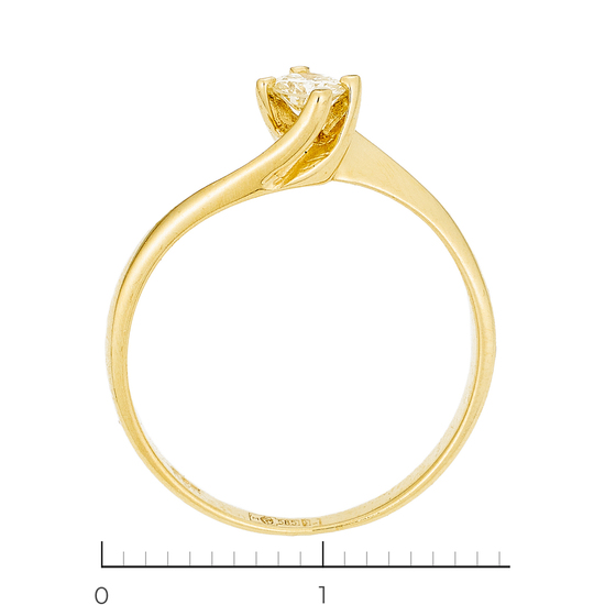 Кольцо из желтого золота 585 пробы c 1 бриллиантом, Л48068296 за 10305