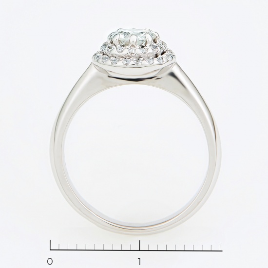 Кольцо из белого золота 585 пробы c 1 бриллиантом и фианитами, Л33055033 за 88700
