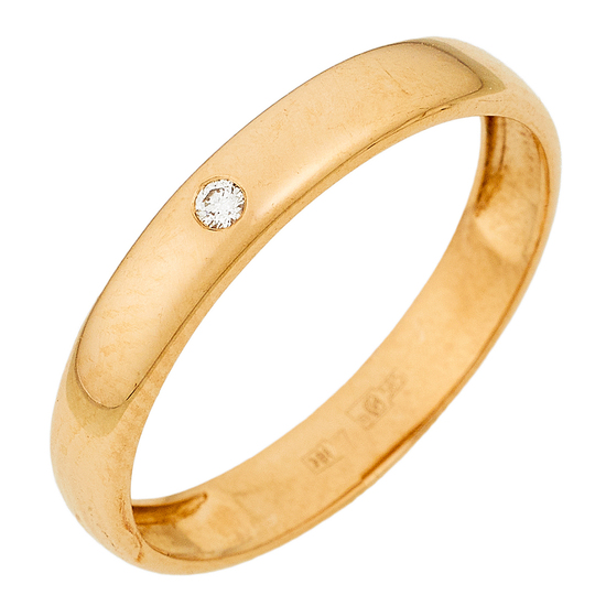 Кольцо из красного золота 585 пробы c 1 бриллиантом, Л23158118 за 10250