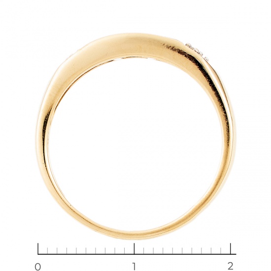Кольцо из желтого золота 585 пробы c 4 сапфирами и 2 бриллиантами, Л24111451 за 9250