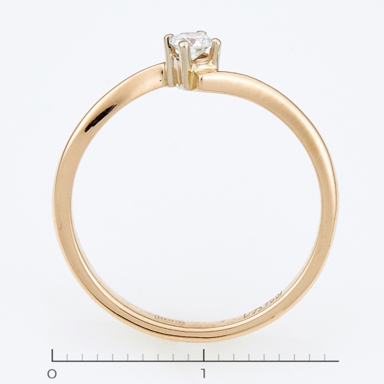 Кольцо из красного золота 750 пробы c 1 бриллиантом, Л45060296 за 14450