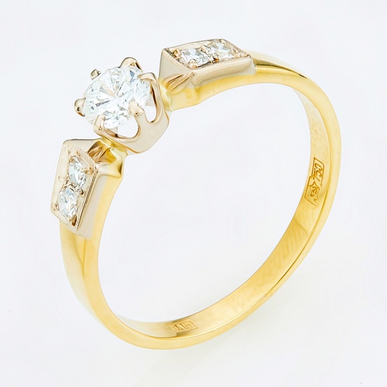 Кольцо из комбинированного золота 750 пробы c 5 бриллиантами, Л48057887 за 50715