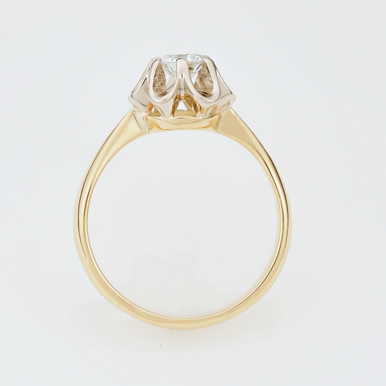 Кольцо из комбинированного золота 750 пробы c 1 бриллиантом, Л04072916 за 46500