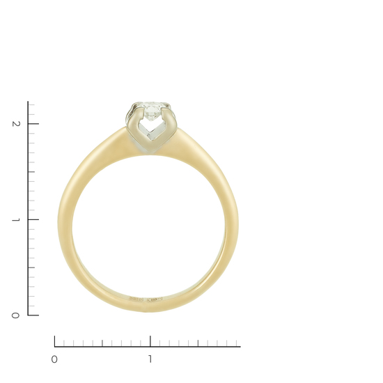 Кольцо из комбинированного золота 585 пробы c 1 бриллиантом, Л73021619 за 13725