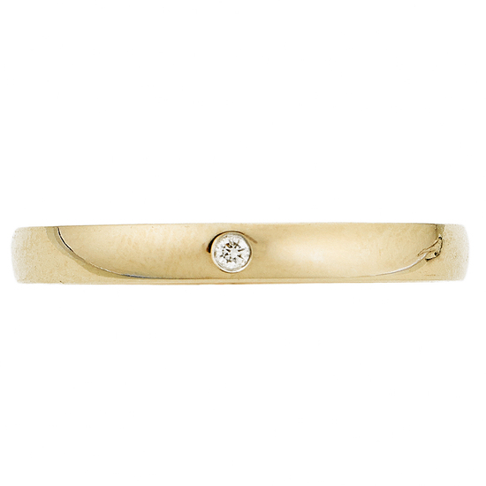 Кольцо обручальное из комбинированного золота 585 пробы c 2 бриллиантами, Л64019039 за 6075