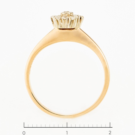 Кольцо из комбинированного золота 585 пробы c фианитами, Л63019253 за 11700