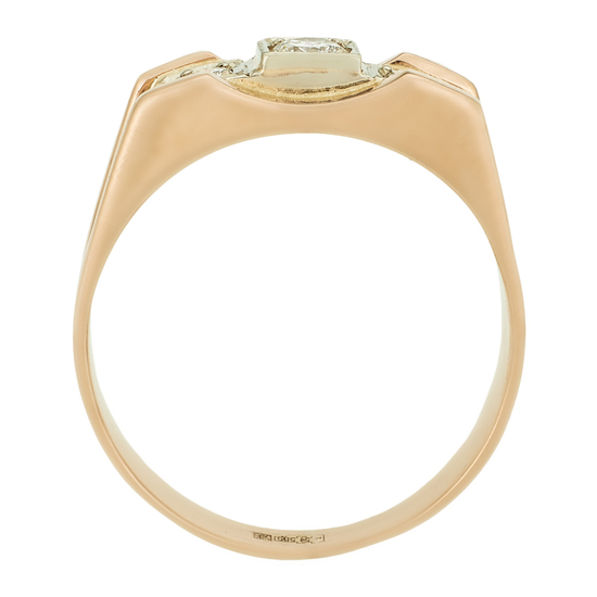 Кольцо из комбинированного золота 585 пробы c 3 бриллиантами, Л04081092 за 74000