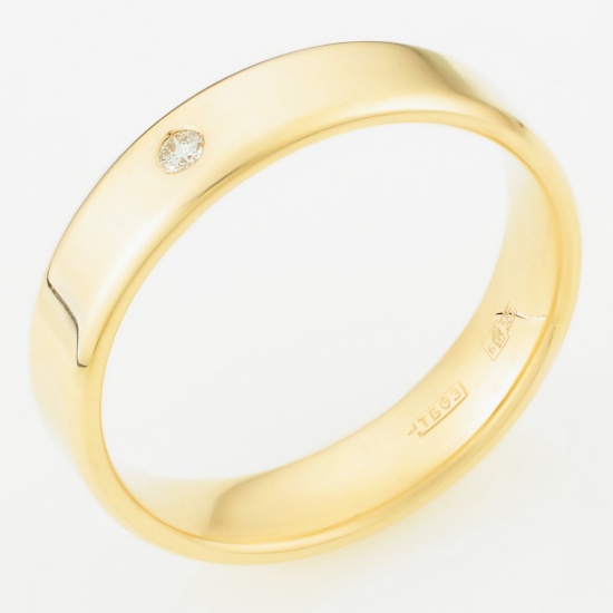 Кольцо из желтого золота 585 пробы c 1 бриллиантом, Л23119307 за 21105