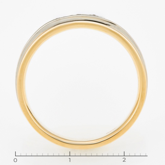 Кольцо обручальное из комбинированного золота 585 пробы c 7 бриллиантами, Л76004994 за 51120