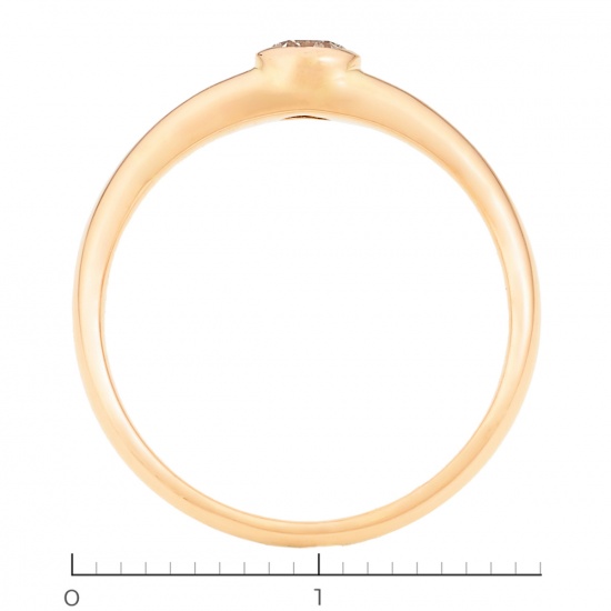Кольцо из красного золота 585 пробы c 1 бриллиантом, Л04079551 за 21450