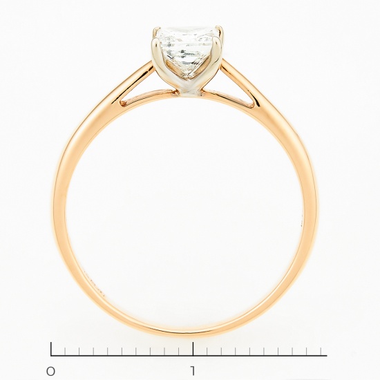 Кольцо из комбинированного золота 585 пробы c 1 бриллиантом, Л43038426 за 81160