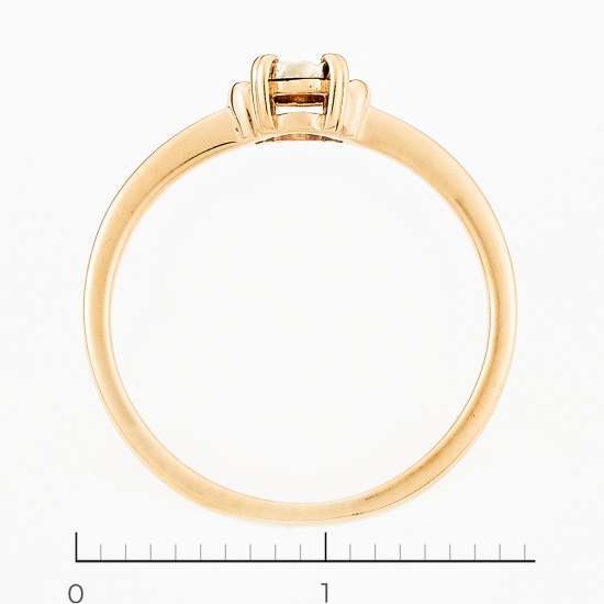 Кольцо из комбинированного золота 585 пробы c 1 бриллиантом, Л20101575 за 5805