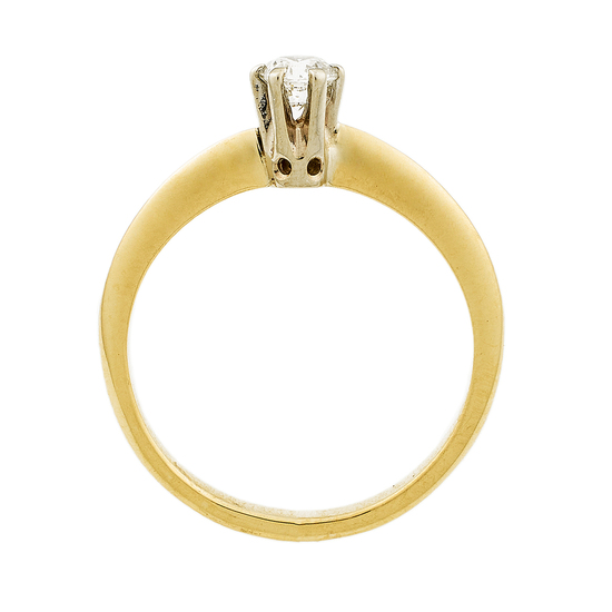 Кольцо из комбинированного золота 585 пробы c 1 бриллиантом, Л73020720 за 13275