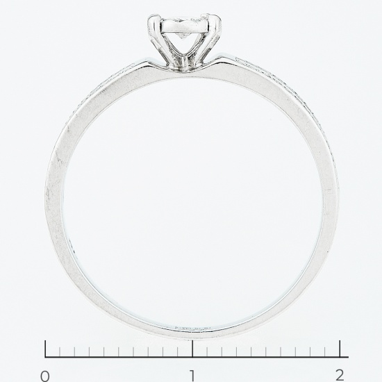 Кольцо из белого золота 585 пробы c 1 бриллиантом, Л73014956 за 10750