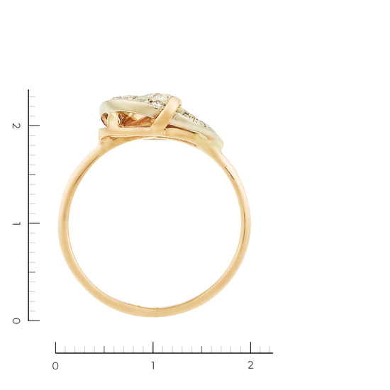 Кольцо из комбинированного золота 585 пробы c 10 бриллиантами, Л23157696 за 23950
