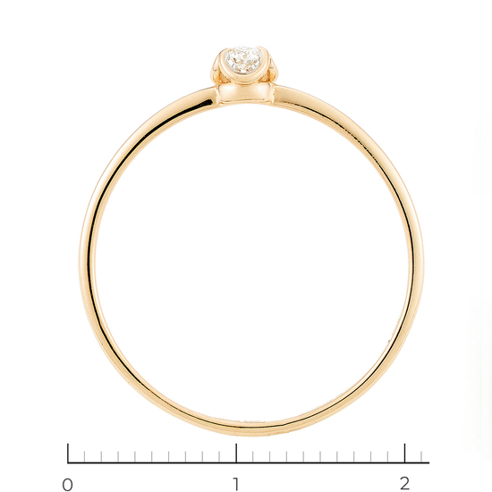 Кольцо из красного золота 585 пробы c 1 бриллиантом, Л24134451 за 8100