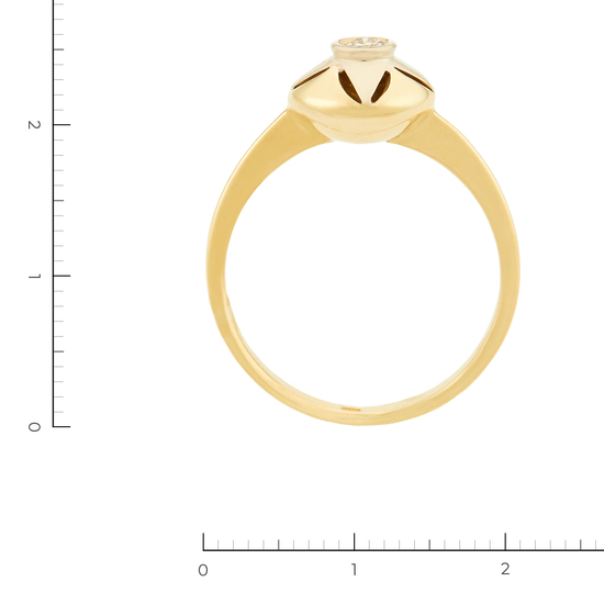 Кольцо из комбинированного золота 750 пробы c 1 бриллиантом, Л25078792 за 27500