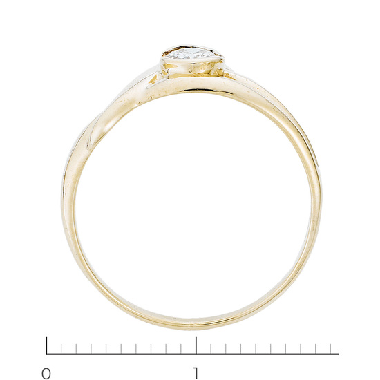 Кольцо из желтого золота 585 пробы c 1 бриллиантом, Л29123421 за 22800
