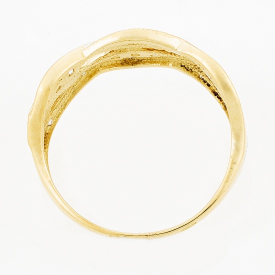 Кольцо из желтого золота 585 пробы c фианитами, Л46080640 за 8400