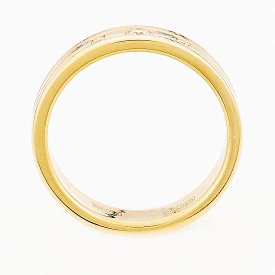 Кольцо из комбинированного золота 585 пробы c 3 бриллиантами, Л36059578 за 13455